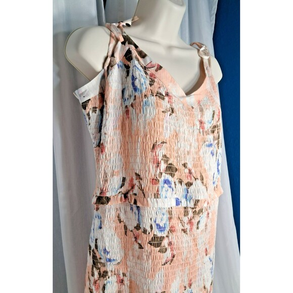 NWT Express Peach Floral Ruffle MIni Dress Size XL - Picture 3 of 12